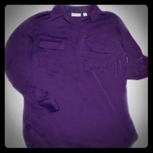 Deep Plum Silky Tunic Top